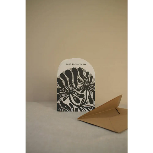 'Happy Birthday To You' Elegant Birthday Card illustrated greeting card by Lauren Marina - PABOOM