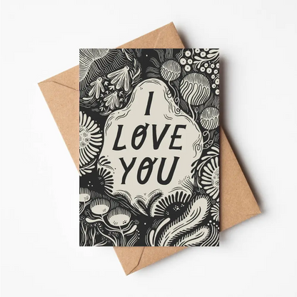 'I Love You' Valentine's Card illustrated greeting card by Lauren Marina - PABOOM