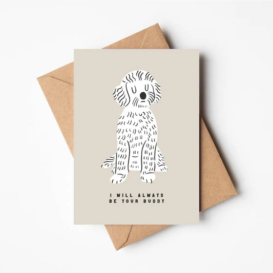 'I Will Always Be Your Buddy' Friendship Card illustrated greeting card by Lauren Marina - PABOOM