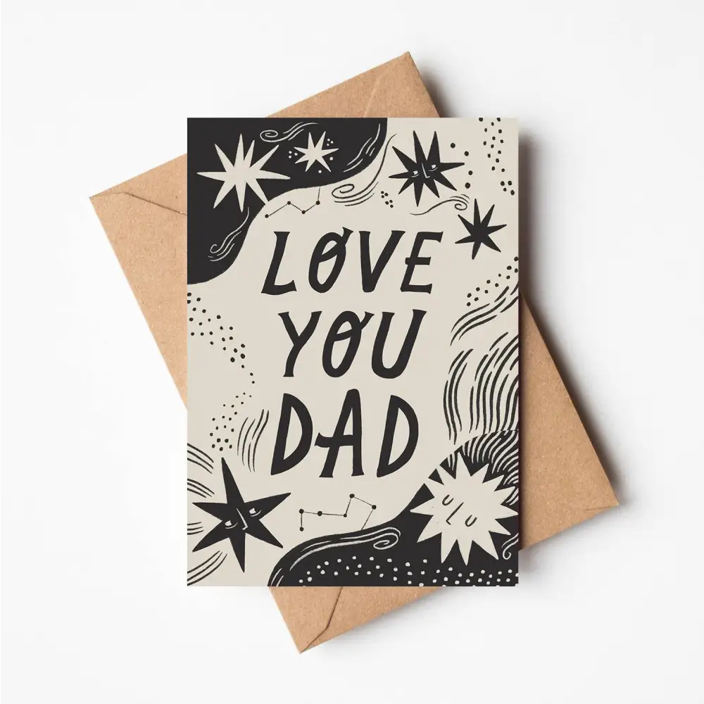 'Love You Dad' Father's Day Card illustrated greeting card by Lauren Marina - PABOOM