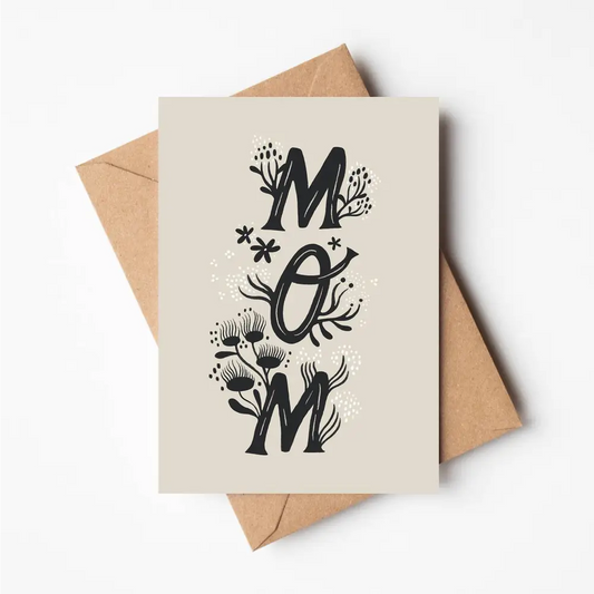 'Mom' Mother's Day Card illustrated greeting card by Lauren Marina - PABOOM