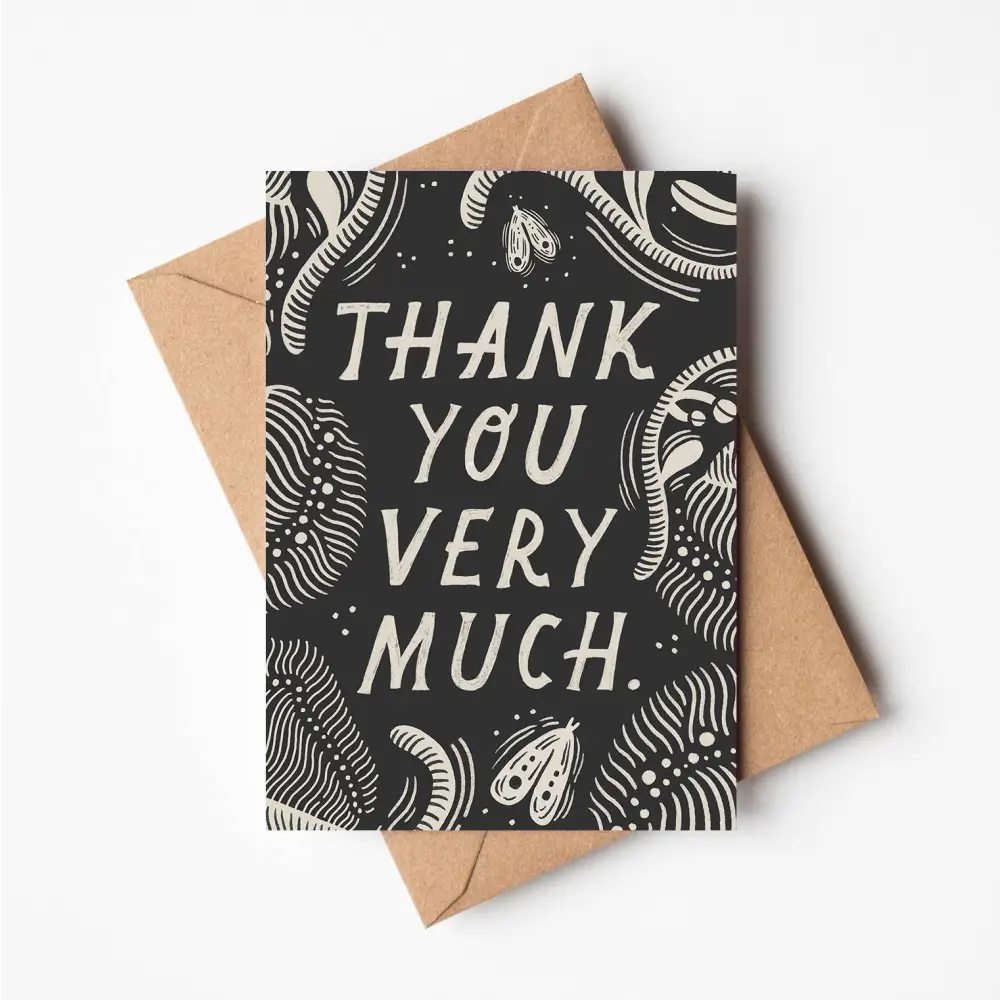 'Thank You Very Much' Thank You Card illustrated greeting card by Lauren Marina - PABOOM