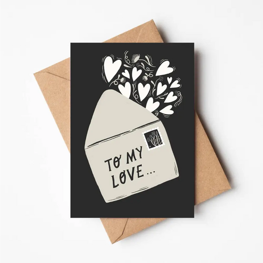 'To My Love' Valentine's Card illustrated greeting card by Lauren Marina - PABOOM