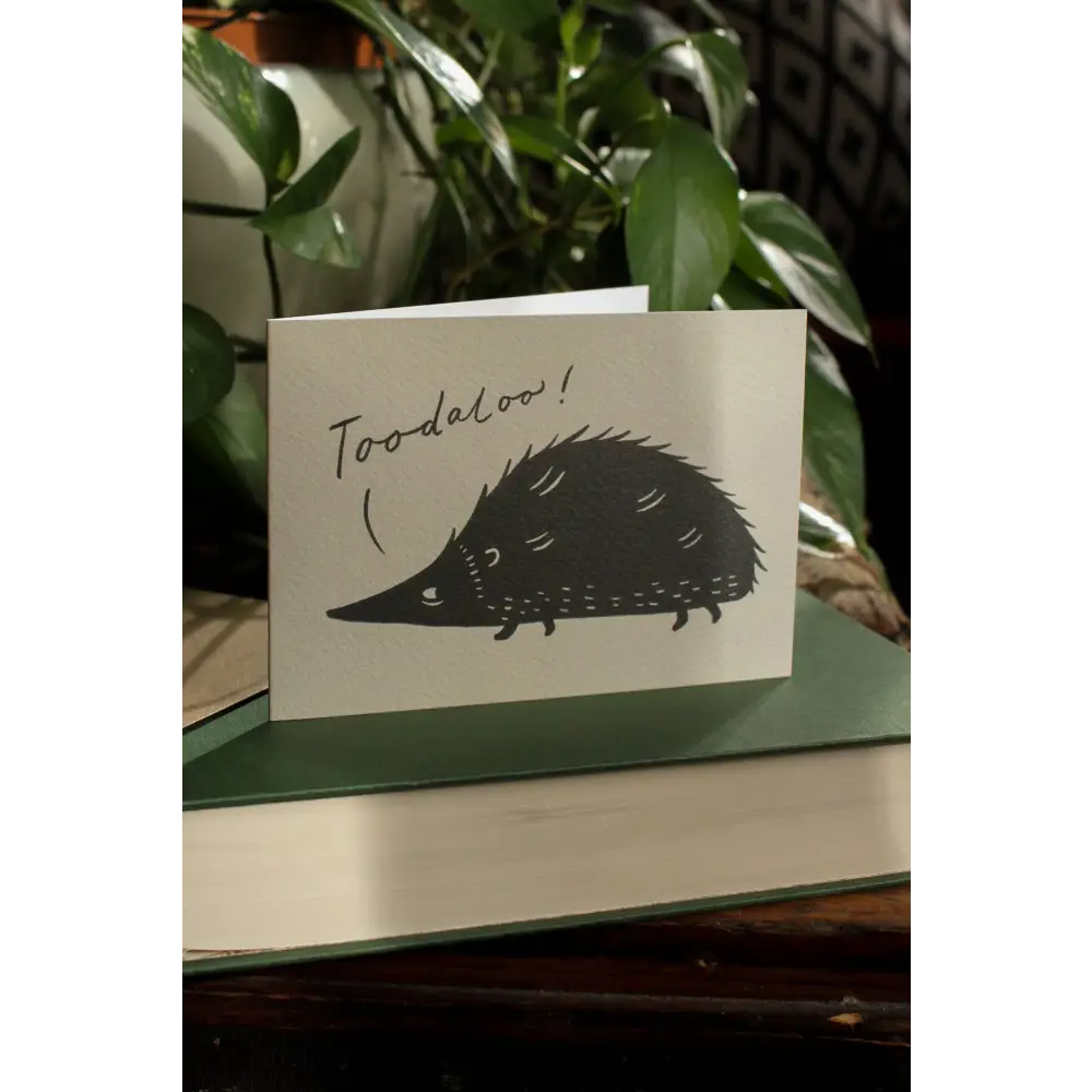 Lauren Marina - ’Toodaloo!’ Hedgehog – Leaving & Farewell Greeting Card Biodegradable Cello