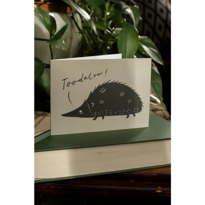 Lauren Marina - ’Toodaloo!’ Hedgehog – Leaving & Farewell Greeting Card Biodegradable Cello
