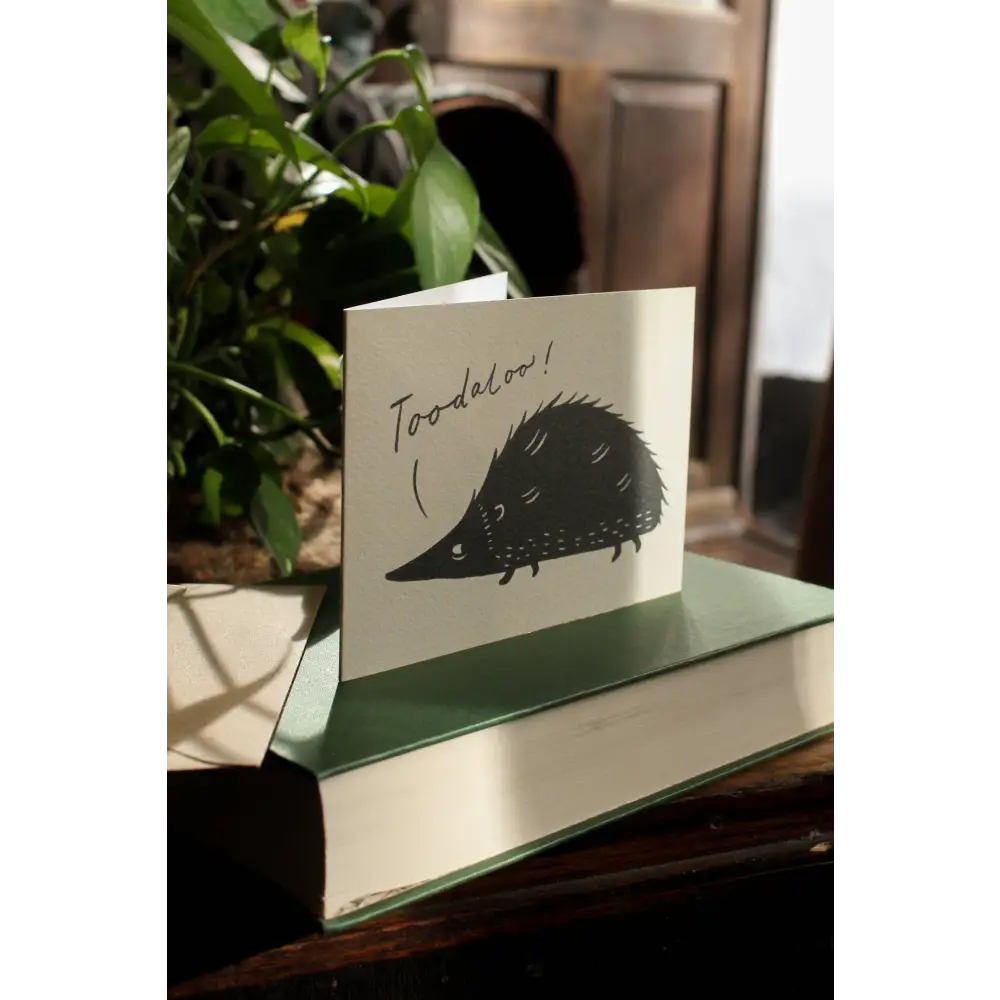 Lauren Marina - ’Toodaloo!’ Hedgehog – Leaving & Farewell Greeting Card Biodegradable Cello