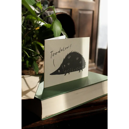 Lauren Marina - ’Toodaloo!’ Hedgehog – Leaving & Farewell Greeting Card Biodegradable Cello