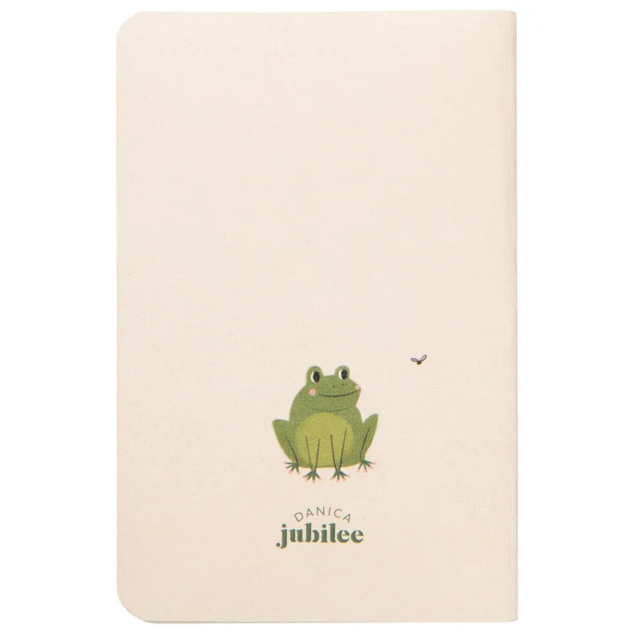 Close-up of the frog illustration on the notebook cover – PABOOM