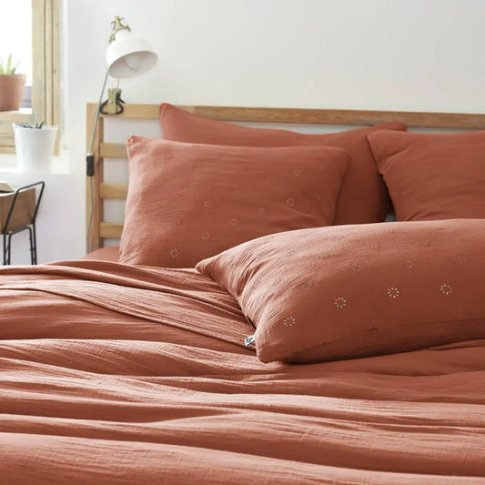 Boho Cotton Gauze Cushion Cover 20x28" Terracotta - PABOOM