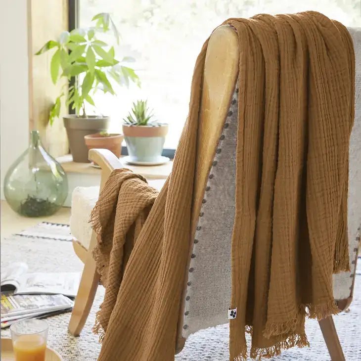 Cotton Fringed Throw Camel - PABOOM