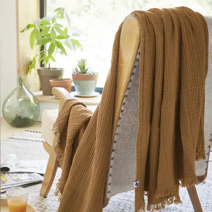 Cotton Fringed Throw Camel - PABOOM