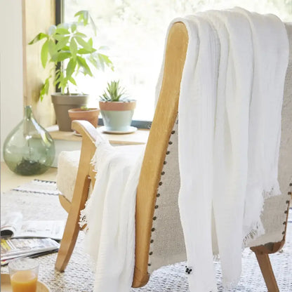 Cotton Fringed Throw Chantilly - PABOOM