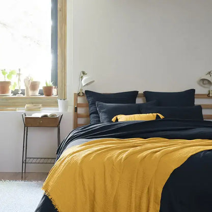 Cotton Fringed Throw Saffron - PABOOM