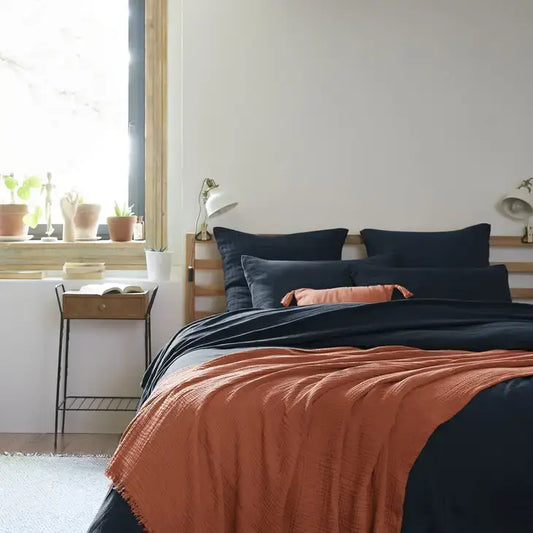 Cotton Fringed Throw Terracotta - PABOOM