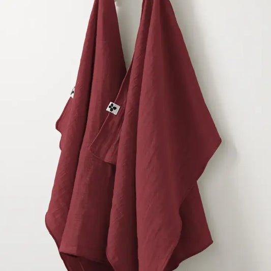 Cotton Gauze Hand Towels Set/2 Burgundy - PABOOM