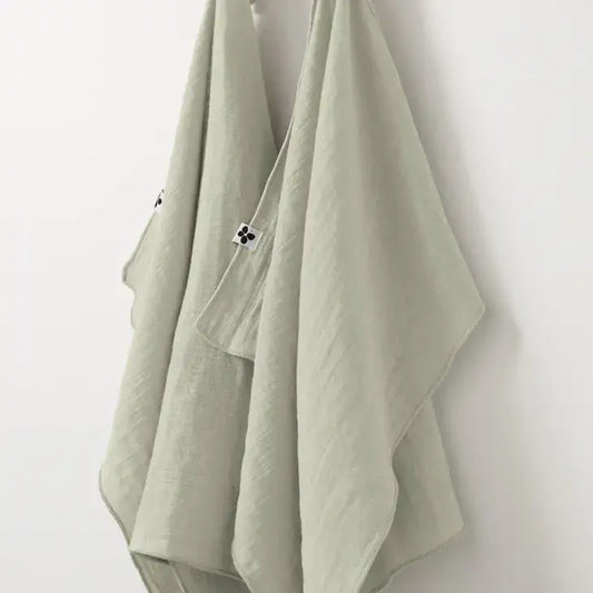 Cotton Gauze Hand Towels Set/2 Sea Green - PABOOM