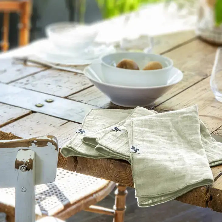 Cotton Gauze Napkins Set/3 Sea Green - PABOOM