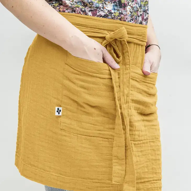 Cotton Gauze Waiter Apron Saffron - PABOOM