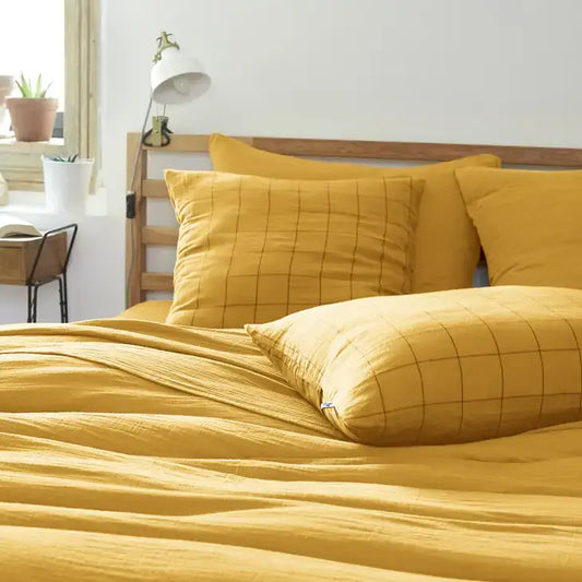 Match Cotton Gauze Cushion Cover 24" Saffron - PABOOM