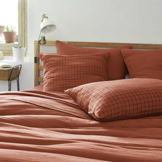 Mix Cotton Gauze Cushion Cover 24" Terracotta - PABOOM