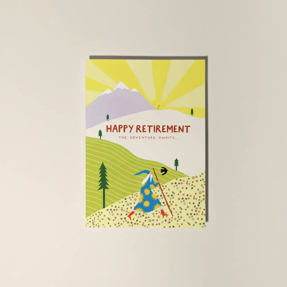 Little Black Cat Illustrated Goods - Adventures Retirement Card | Happy | Nature