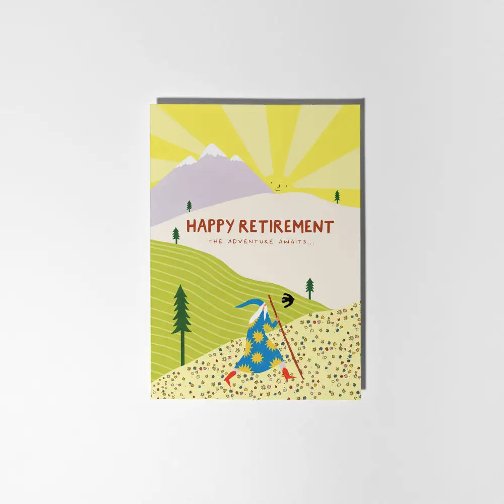 Little Black Cat Illustrated Goods - Adventures Retirement Card | Happy | Nature