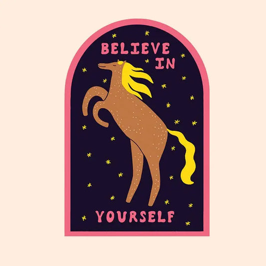 Little Black Cat Illustrated Goods - Believe In Yourself Sticker | Celestial Horse Vinyl