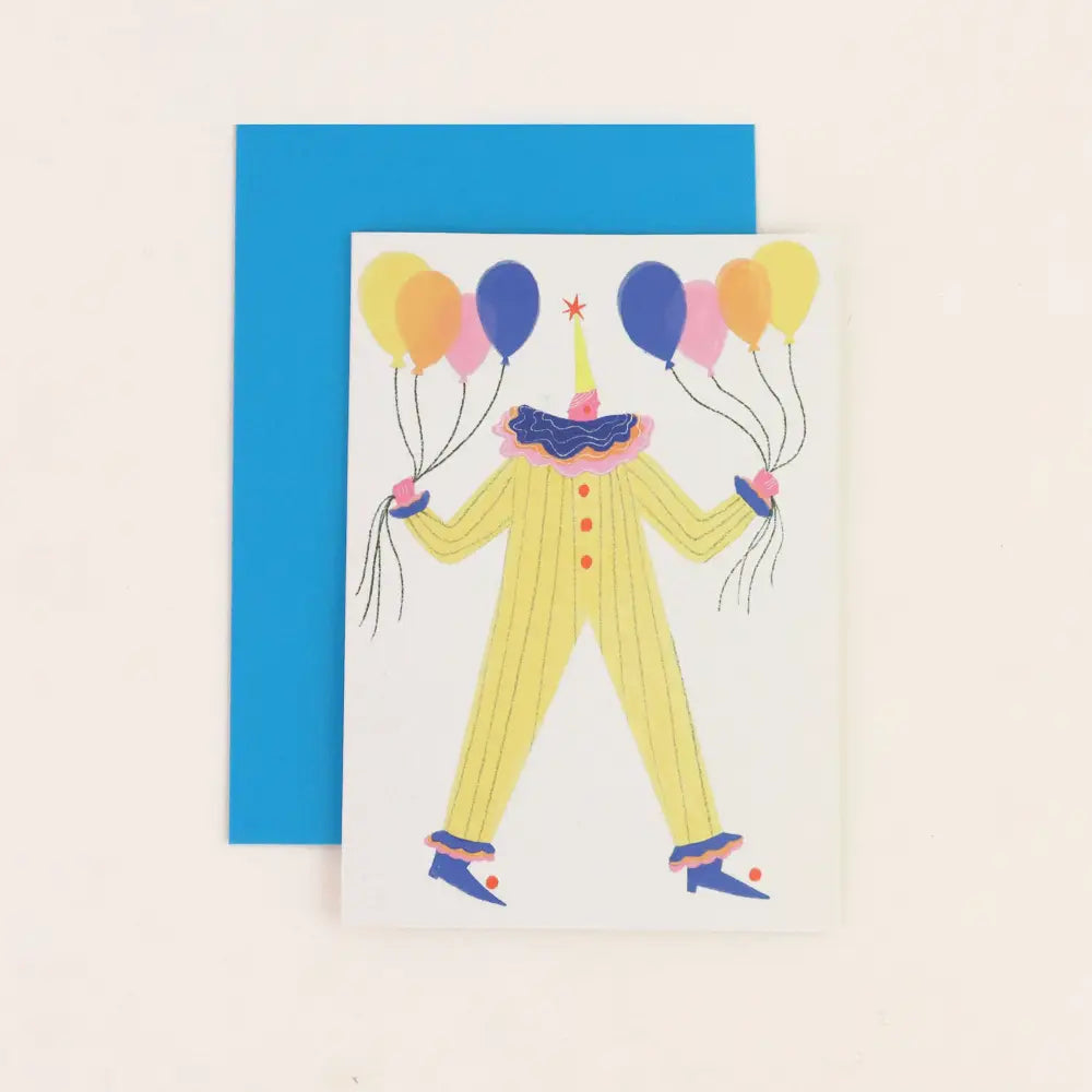 Little Black Cat Illustrated Goods - Circus Clown Birthday Card