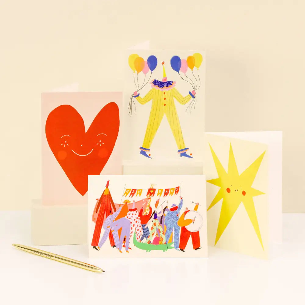 Little Black Cat Illustrated Goods - Circus Clown Birthday Card