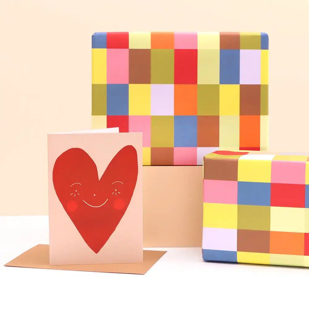 Colourful Squares Wrapping Paper Sheet - PABOOM