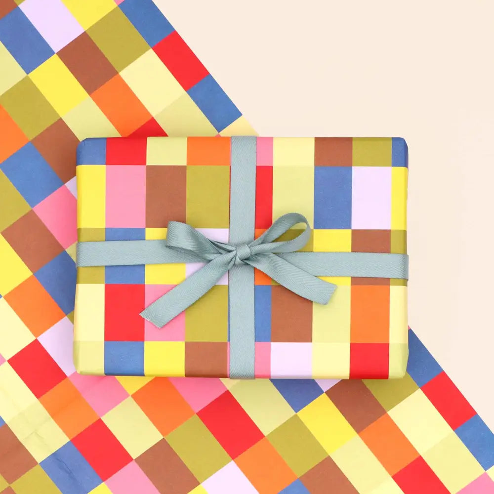 Colourful Squares Wrapping Paper Sheet - PABOOM