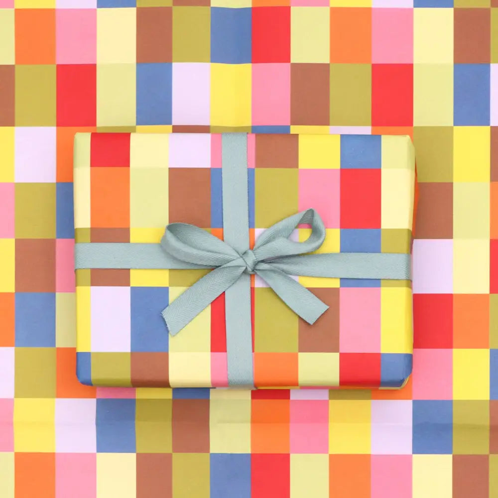Colourful Squares Wrapping Paper Sheet - PABOOM
