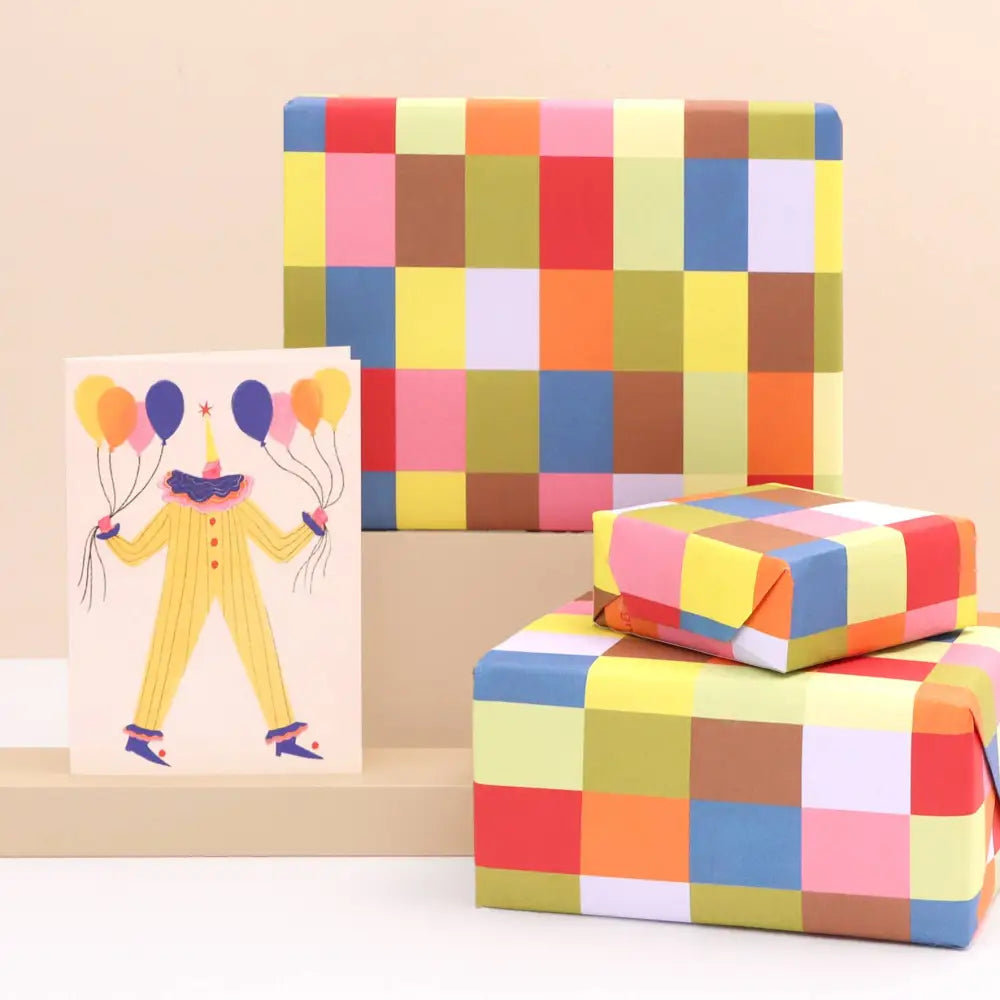 Colourful Squares Wrapping Paper Sheet - PABOOM