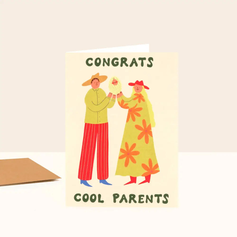 Little Black Cat Illustrated Goods - Cool Parents New Baby Card | Unisex | Congrats