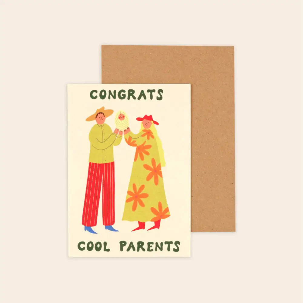 Little Black Cat Illustrated Goods - Cool Parents New Baby Card | Unisex | Congrats
