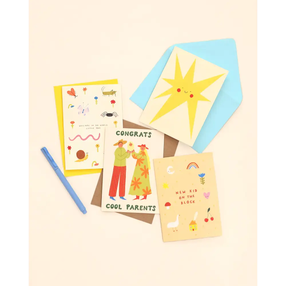 Little Black Cat Illustrated Goods - Cool Parents New Baby Card | Unisex | Congrats