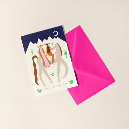 Little Black Cat Illustrated Goods - Cowboy Partners Love Card | Western Valentine’s Day