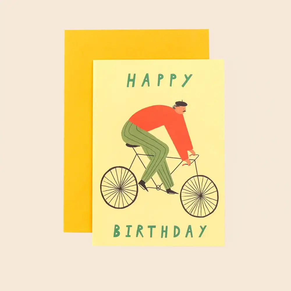 Cyclist Happy Birthday Card - PABOOM