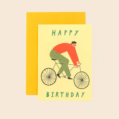 Cyclist Happy Birthday Card - PABOOM