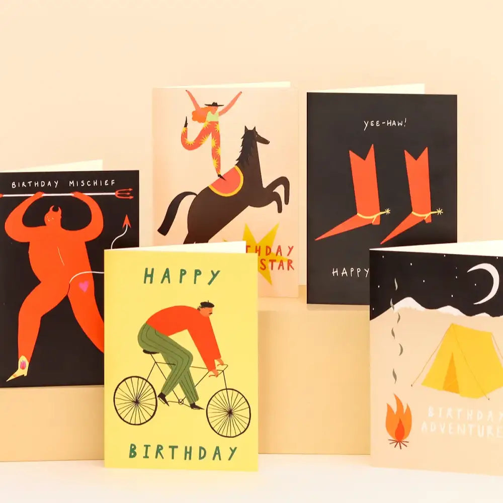 Cyclist Happy Birthday Card - PABOOM