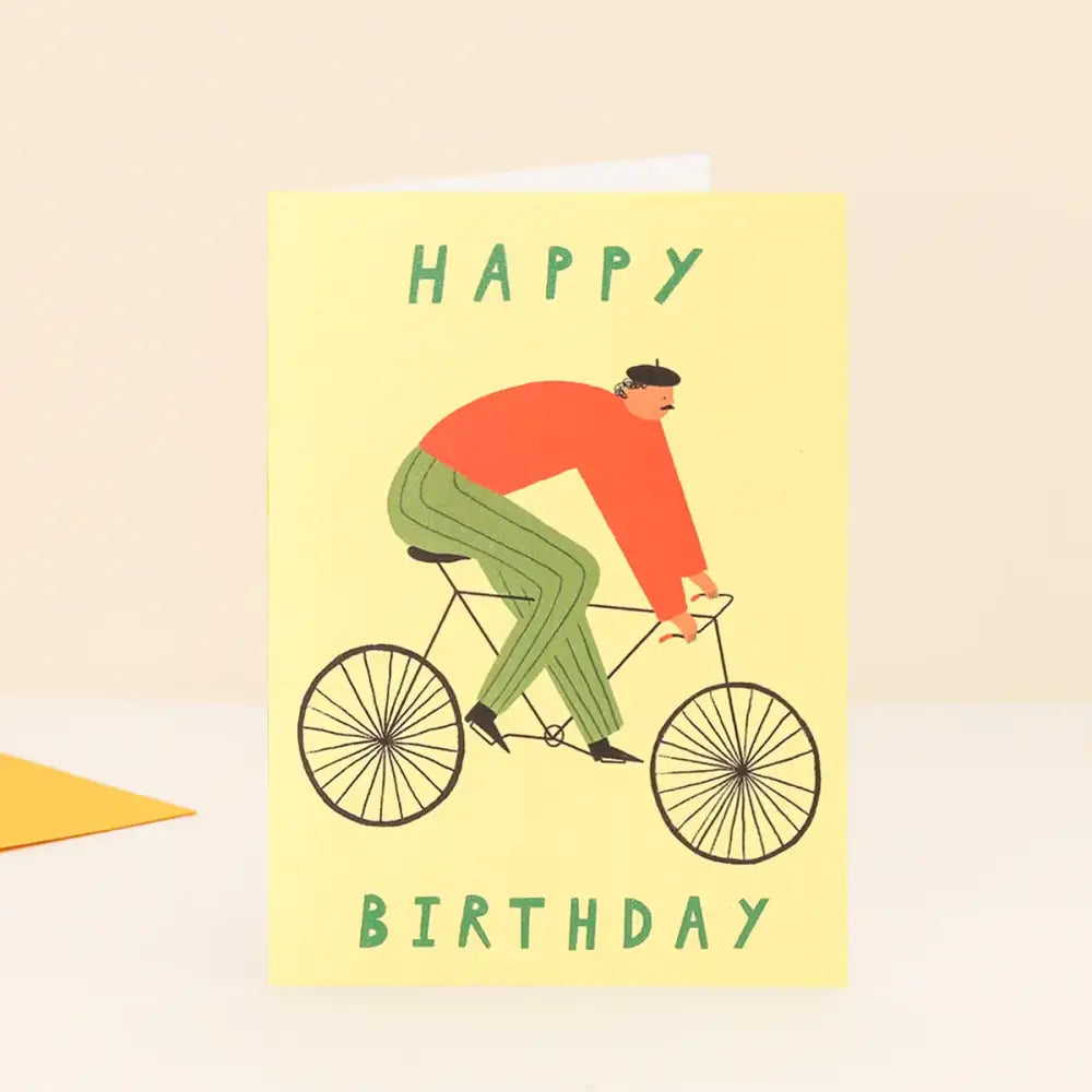 Cyclist Happy Birthday Card - PABOOM