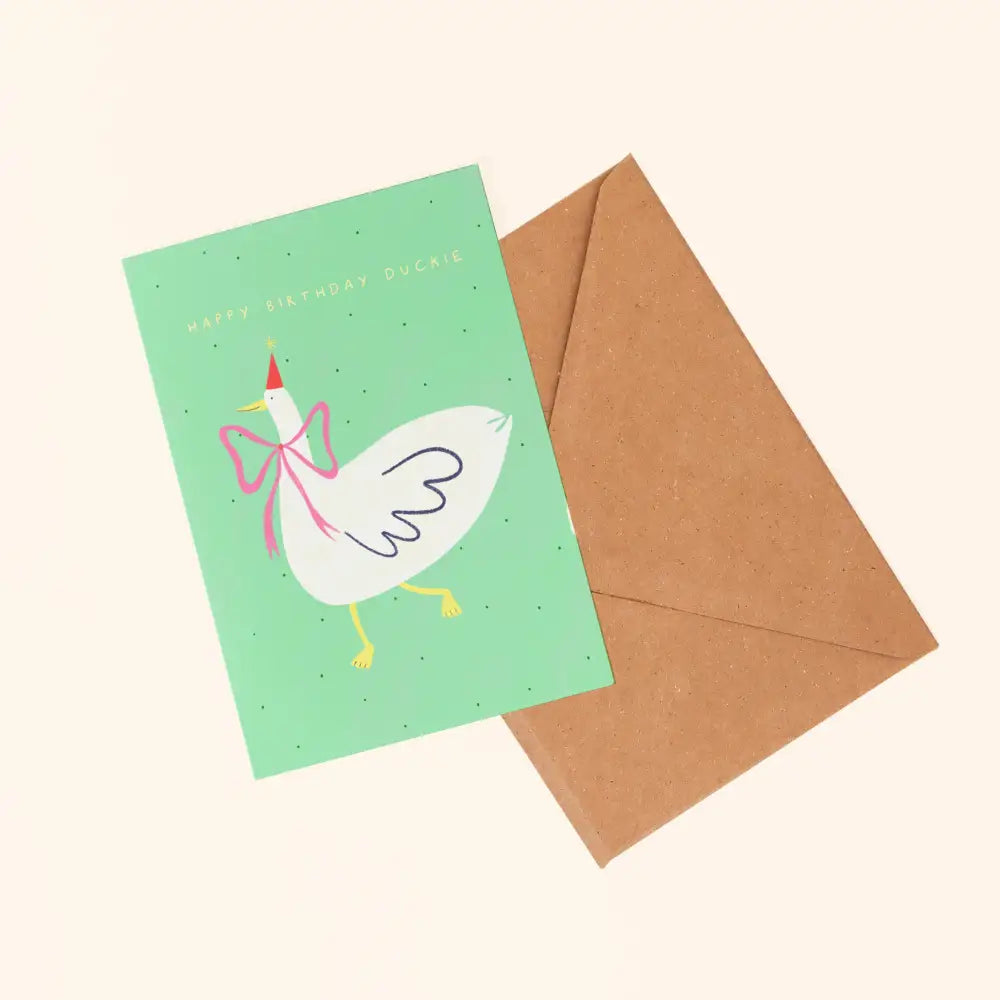 Little Black Cat Illustrated Goods - Duck Birthday Card | Happy Duckie