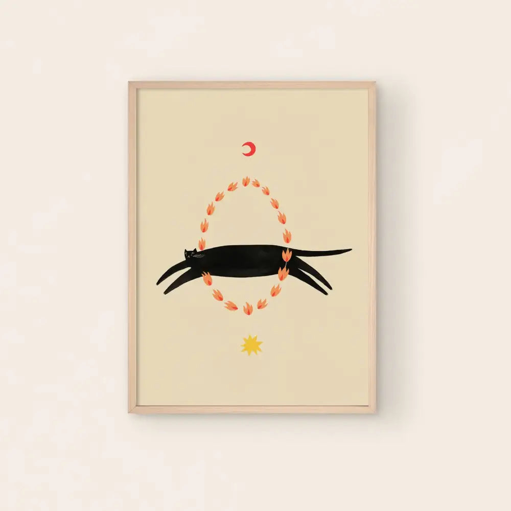 Fiery Circus Cat A5 Print - PABOOM