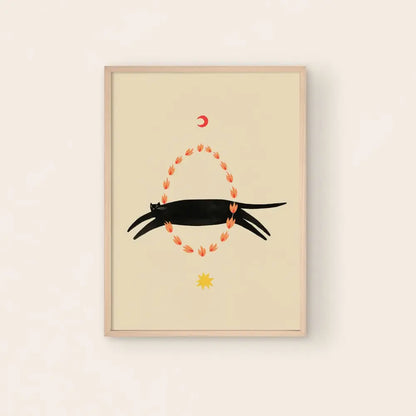 Fiery Circus Cat A5 Print - PABOOM