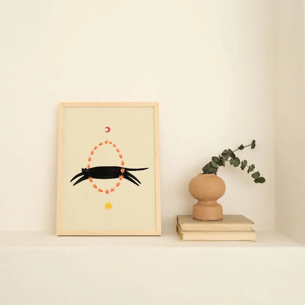 Little Black Cat Illustrated Goods - Fiery Circus Art Print A4