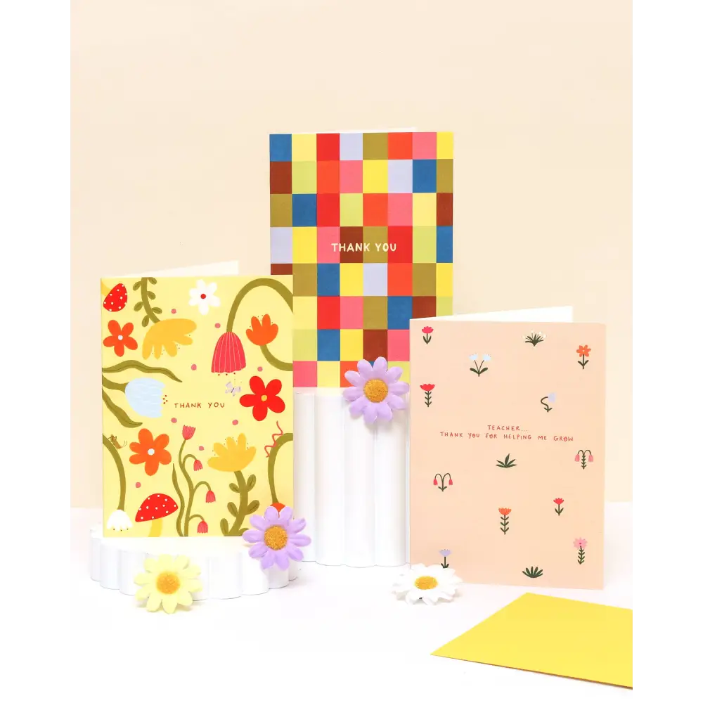 Little Black Cat Illustrated Goods - Floral Thank You Card | Thanks | Just To Say