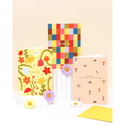 Little Black Cat Illustrated Goods - Floral Thank You Card | Thanks | Just To Say