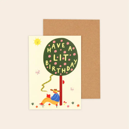 Little Black Cat Illustrated Goods - Lit Birthday Card | Bookish | Book Lover