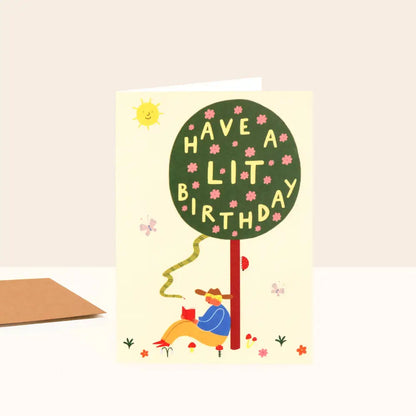 Little Black Cat Illustrated Goods - Lit Birthday Card | Bookish | Book Lover