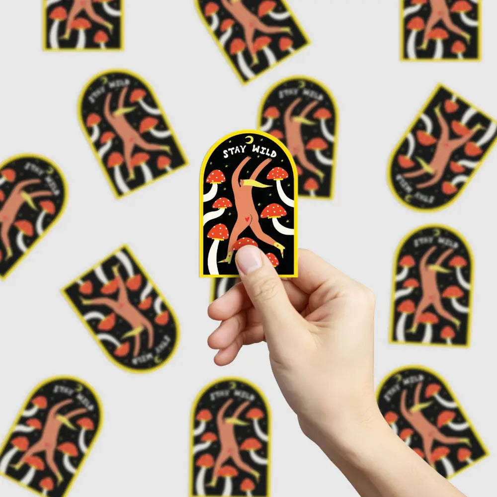 Little Black Cat Illustrated Goods - Mushroom Stay Wild Sticker | Archway Vinyl